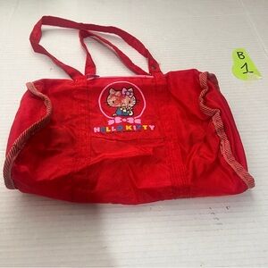 Vintage Sanrio Duffle Bag Red Hello Kitty Mini Small 1984 Zipper Accessory